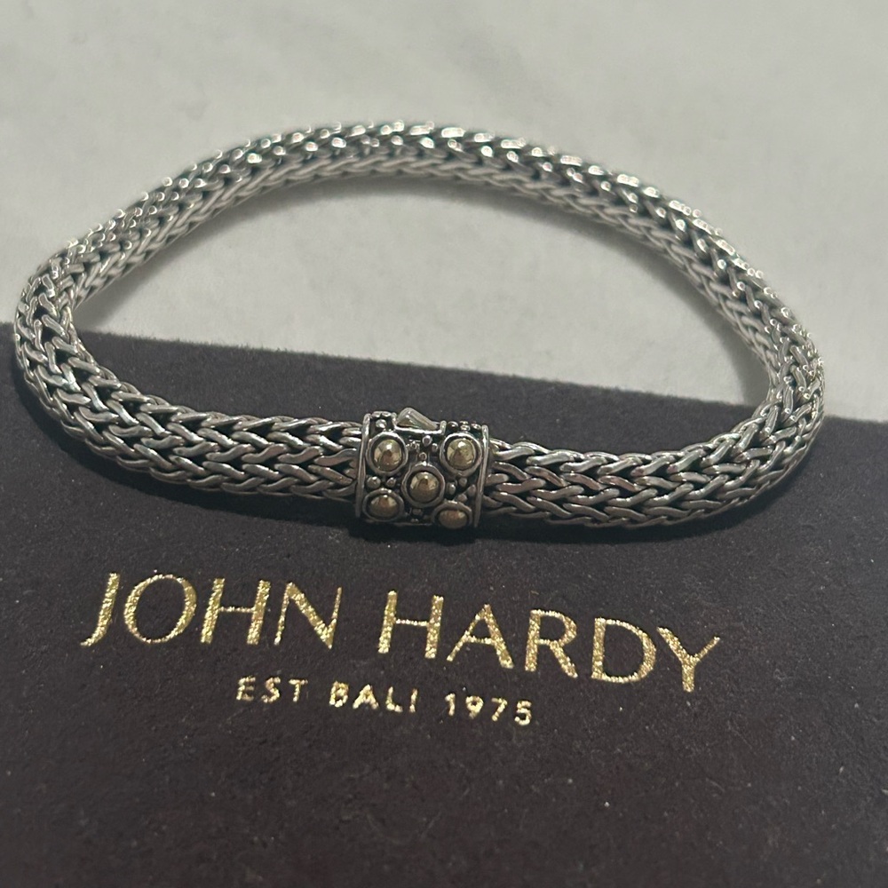 John Hardy Dot Sterling Silver & 18K Yellow Gold Bracelet - Picture 6 of 7